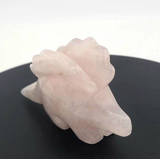 Rose Quartz Stegosaurus Figurine - Small