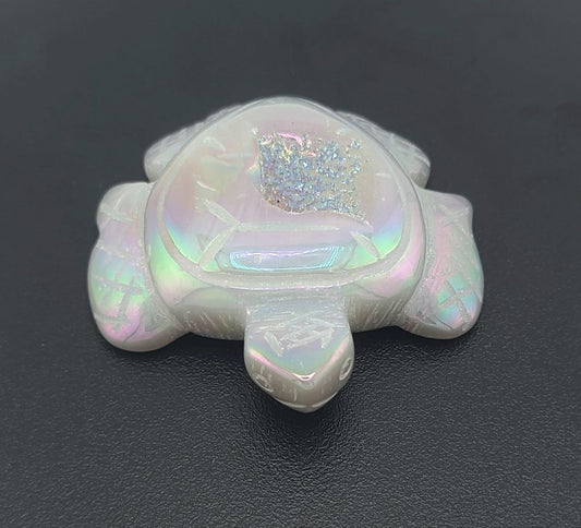 Rainbow Iridescent Crystal Turtle Figurine - Small