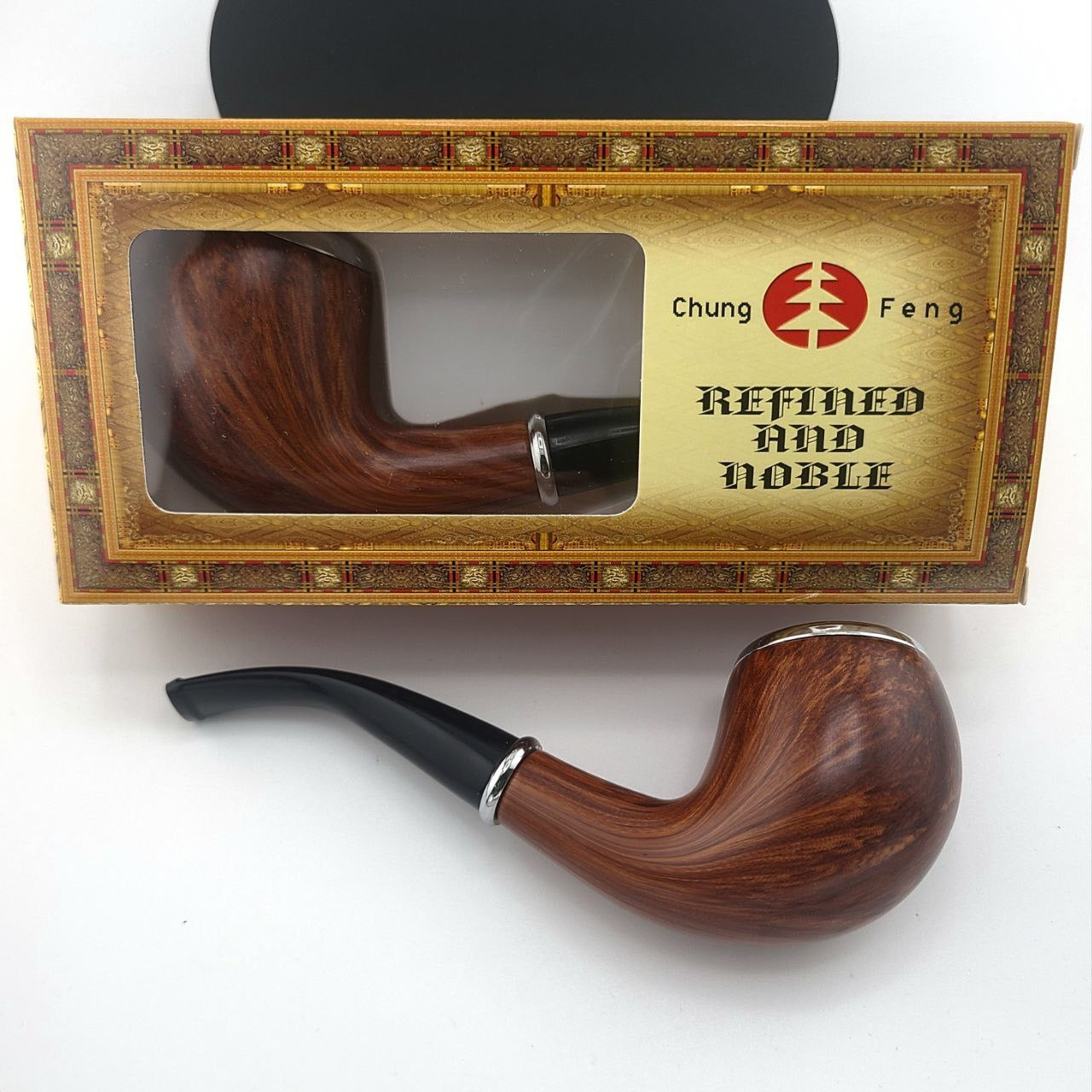 Wooden Hand Pipe Spoon w Stand