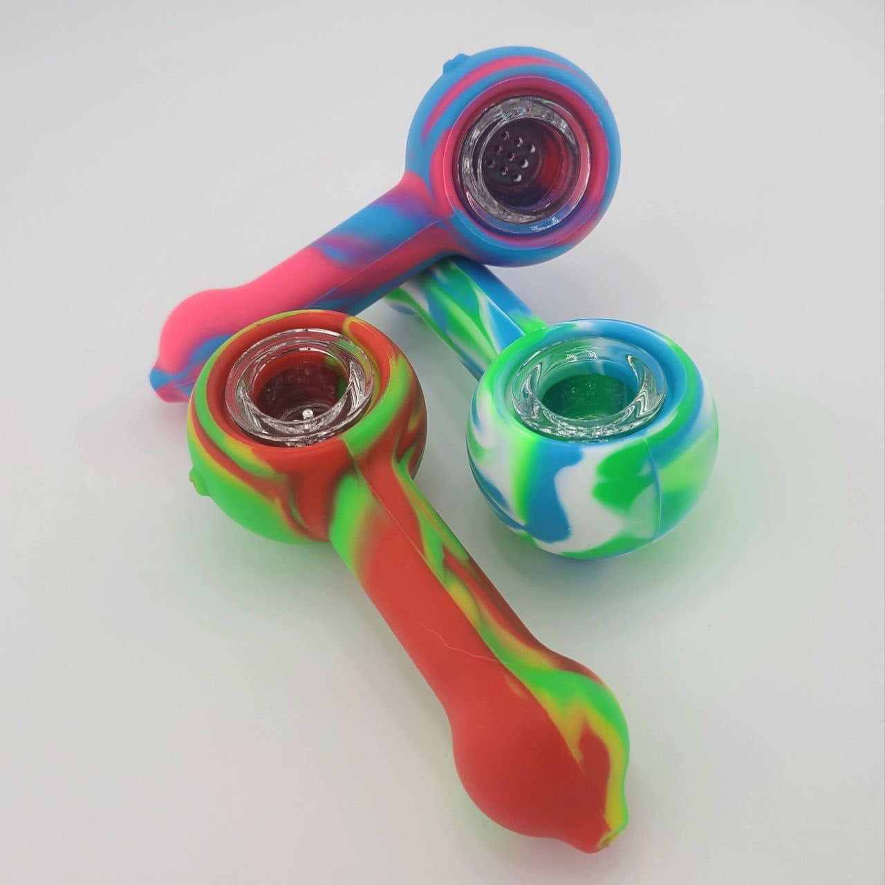 Silicone Hand Pipe w Glass Bowl