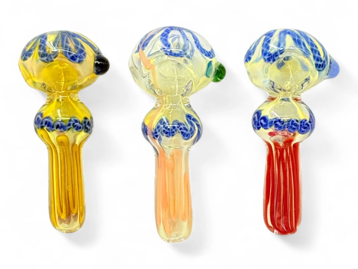 Frit Head Fumed Spoon with Dots and Textured Maria