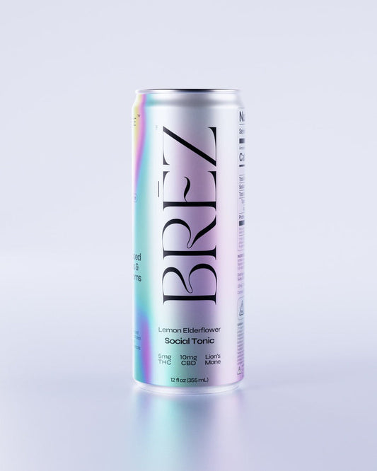 BREZ 12oz  Social Tonic 5mg THC/ 10mg CBD Lemon Elderflower