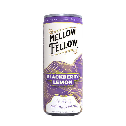 Mellow Fellow Seltzer 10mg D9/10mg CBD - Blackberry Lemon
