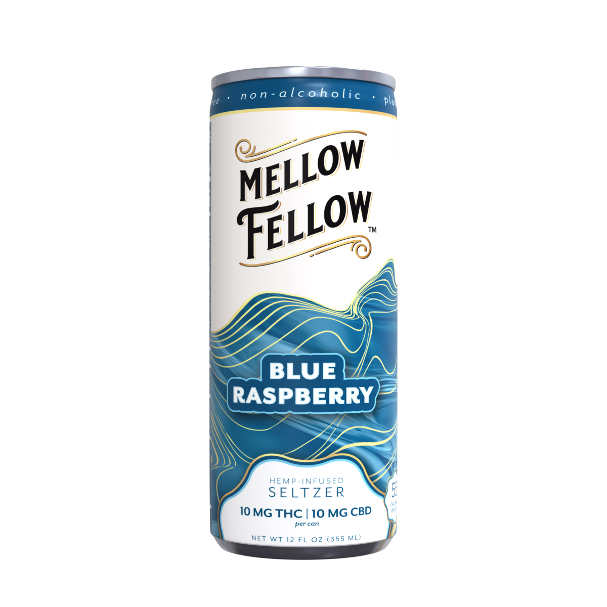 Mellow Fellow Seltzer 10mg D9/10mg CBD - Blue Raspberry