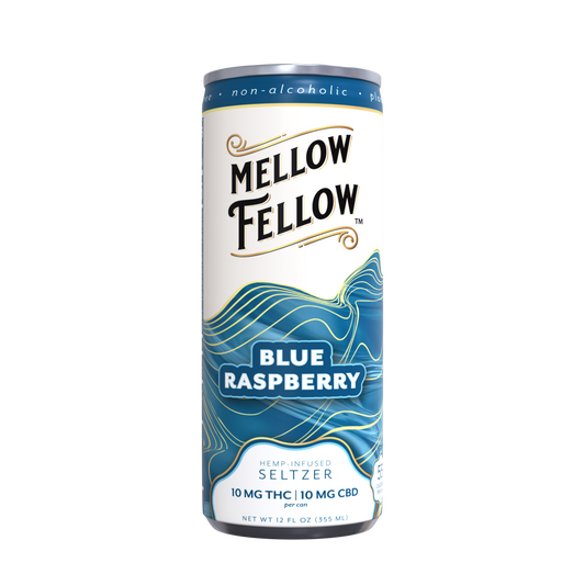 Mellow Fellow Seltzer 10mg D9/10mg CBD - Blue Raspberry
