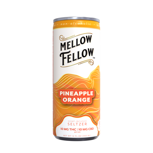 Mellow Fellow Seltzer 10mg D9/10mg CBD - Pineapple Orange