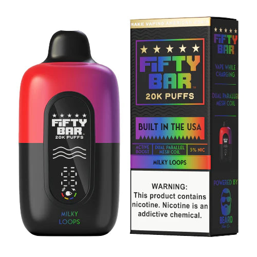 Fifty Bar 20K Puff Disposable Vape - Milky Loops