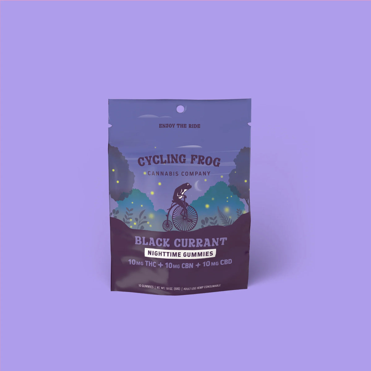 Cycling Frog Black Currant Night Time THC Gummies - 10mg D9/ 10mg CBD/10mg CBN