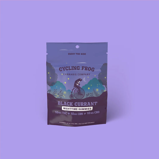 Cycling Frog Black Currant Night Time THC Gummies - 10mg D9/ 10mg CBD/10mg CBN