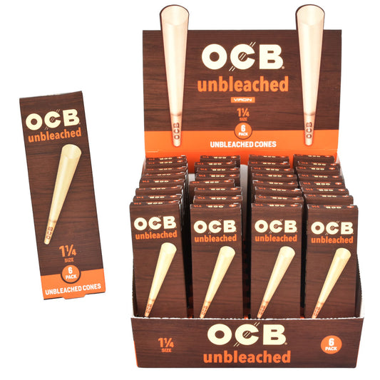 OCB Unbleached Cones 6 pk 1/4 Size