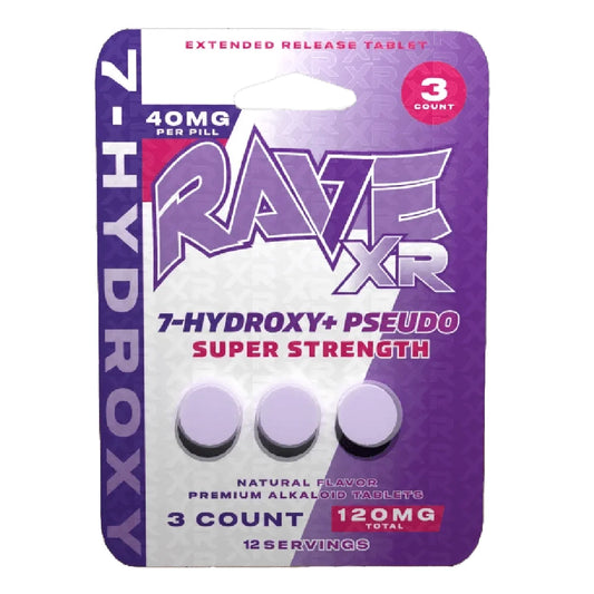 RAVE 7-Hydroxy Tablets w/ Psuedo - Super Strength - 40mg - 1ct