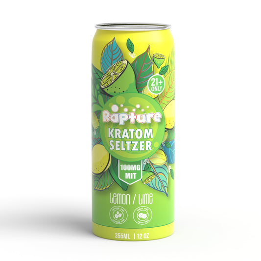 Rapture Kratom Seltzer - Lemon/Lime - 100mg MIT - 12oz