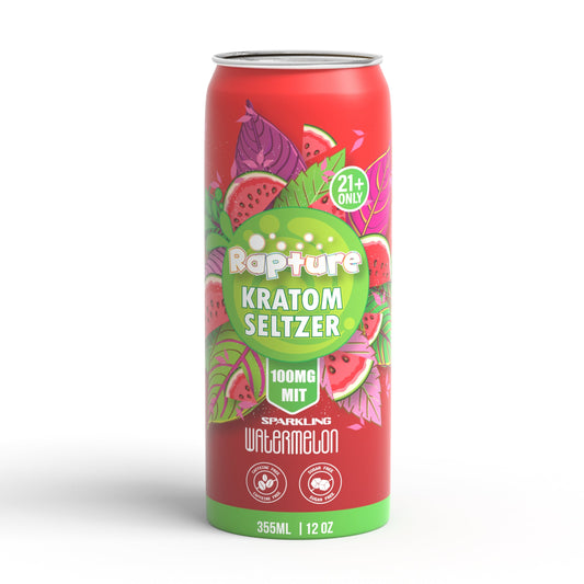 Rapture Kratom Seltzer - Watermelon - 100mg MIT - 12oz
