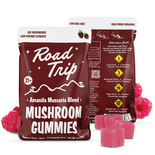 Raspberry Amanita Muscaria Mushroom Gummies