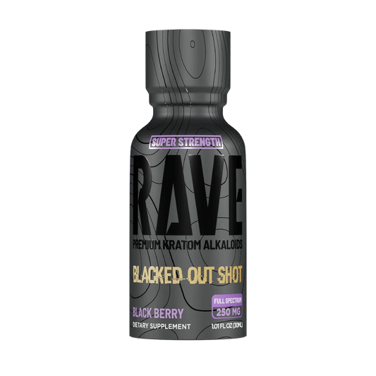 RAVE Blacked Out Kratom Shot - 250mg - Black Berry