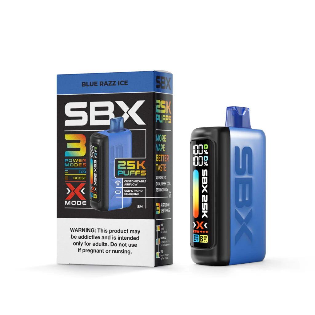 SBX 25K Puff Nicotine Vape - Blue Razz Ice