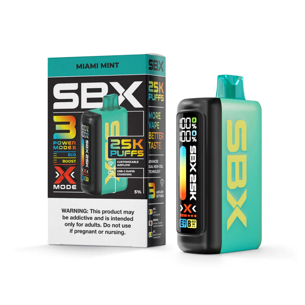 SBX 25K Puff Nicotine Vape - Miami Mint