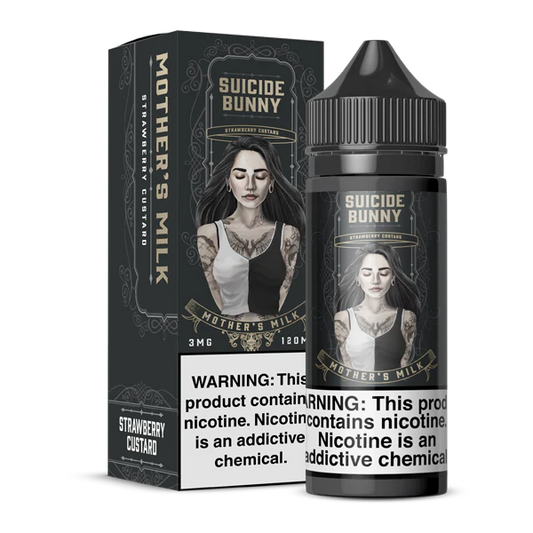 Suicide Bunny 120ml Nicotine Vape Juice - Mother's Milk - Strawberry Custard
