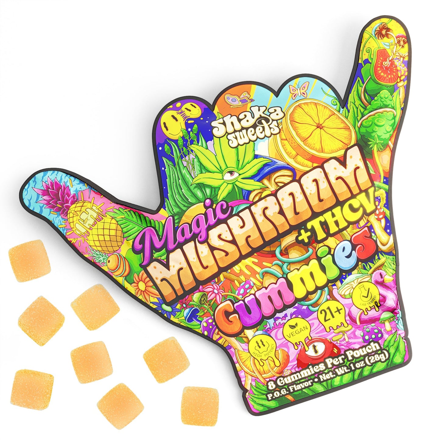 P.O.G Flavor Magic Mushroom + THCV Shaka Sweets Gummies