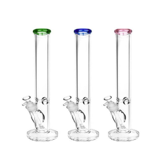 Color Mouth Clear Straight Water Pipe