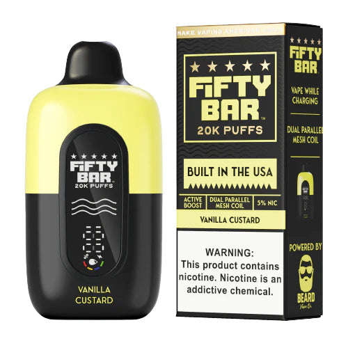 Fifty Bar 20K Puff Disposable Vape - Vanilla Custard