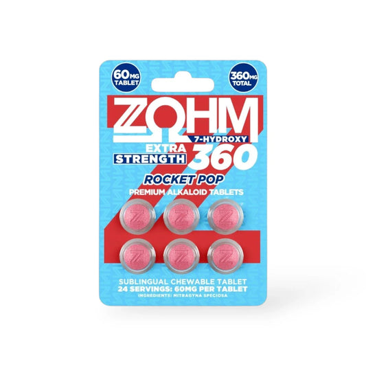 ZOHM Extra Strength 7-Hydroxy Tablets - 60mg - Rocket Pop - 1ct