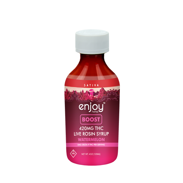 Enjoy Hemp Boost 420mg Live Rosin Syrup - Watermelon(Sativa)