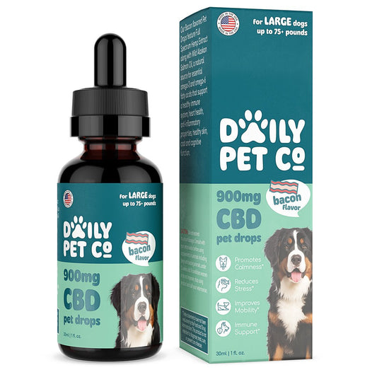 900MG Large Dogs - CBD Pet Drops for Dogs - Bacon Flavored