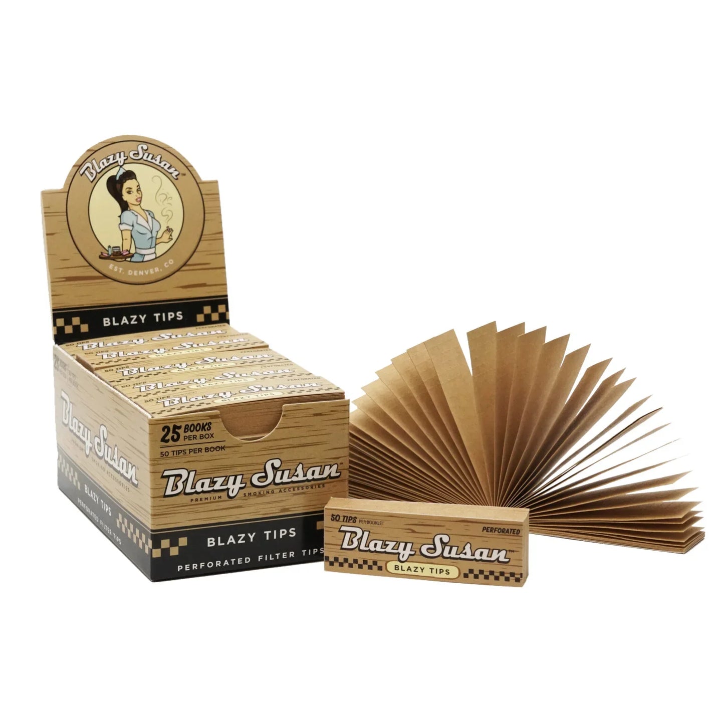 Blazy Susan Unbleached Filter Tip Booklet - 50pk