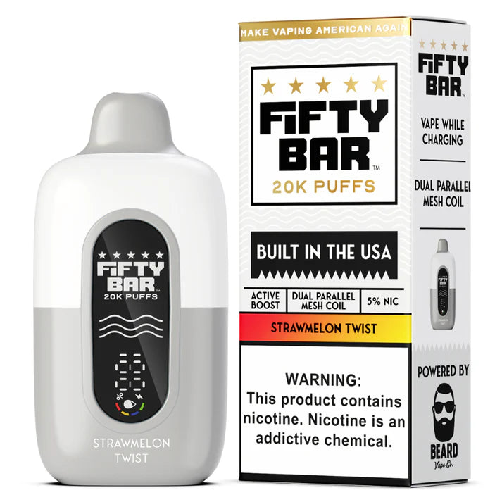 Fifty Bar 20K Puff Disposable Vape - Strawberry Watermelon Ice