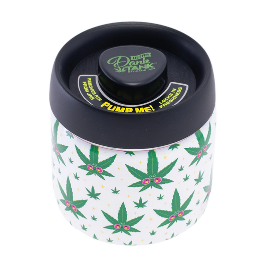 Fujima Dank Tank Vacuum Glass Jar | 4.2" | Hemp Leaf Print
