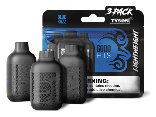 3-Pack Tyson Lightweight Vapes Blue Razz