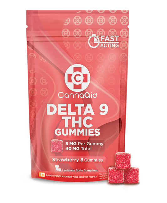 CannaAid Delta 9 THC 5mg Gummies - Strawberry
