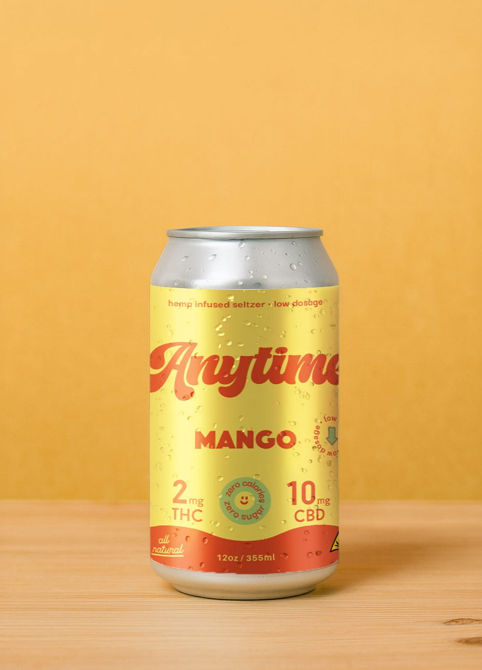 Anytime Hemp Infused Seltzer 5mg D9/15mg CBD - Mango