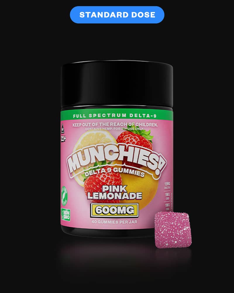 Munchies Delta 9 Gummies 600mg Pink Lemonade