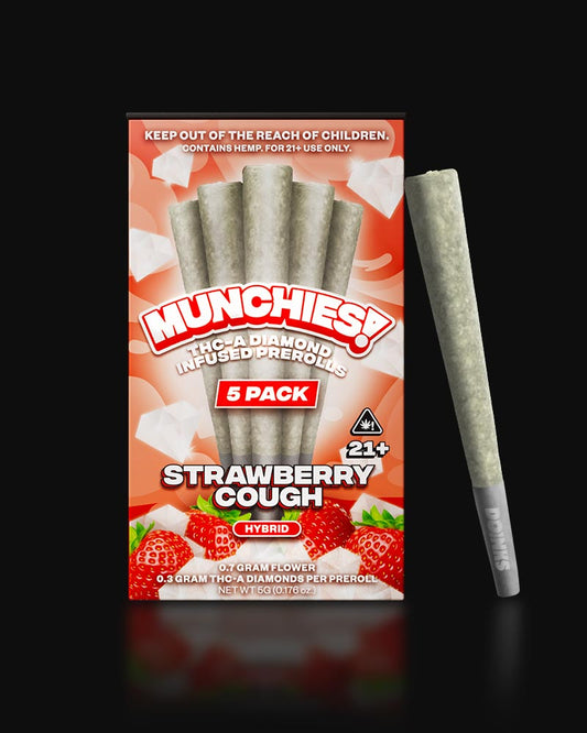 Munchies Strawberry Cough 5xPrerolls THCA Indica