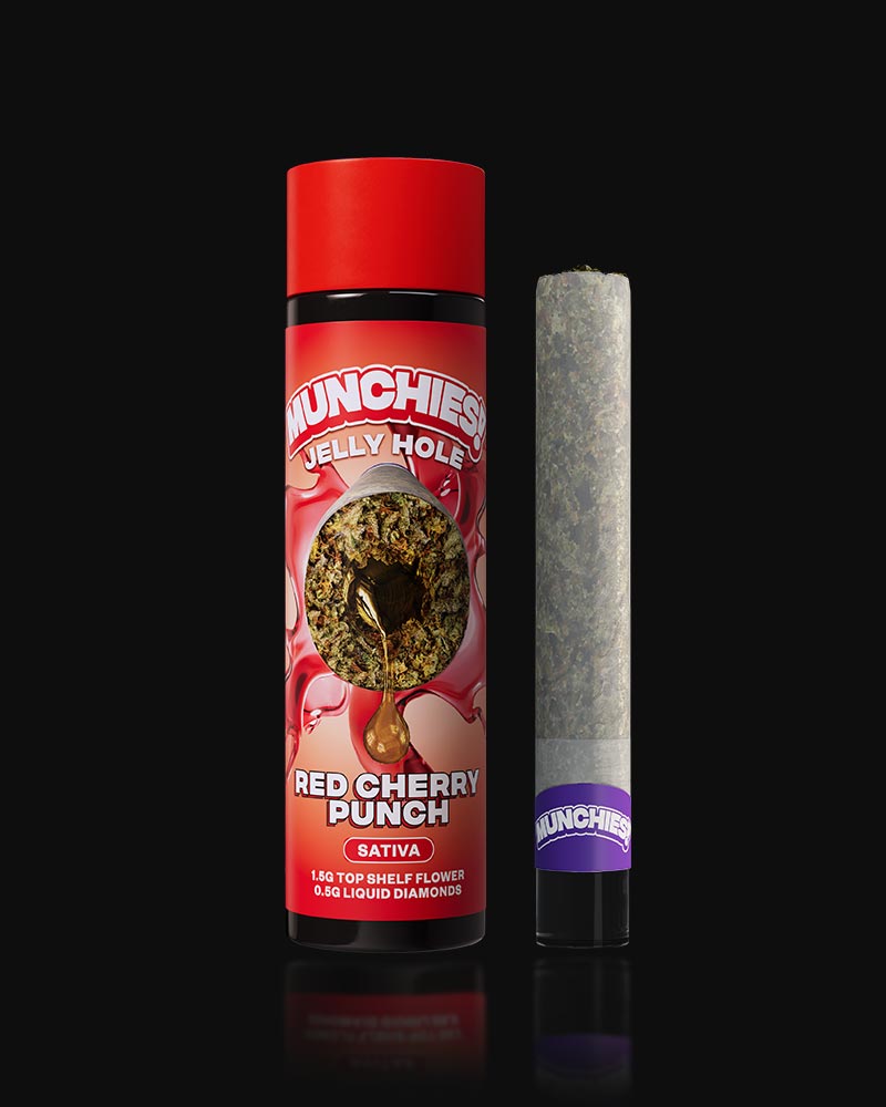 Munchies Red Cherry Punch Jelly Hole 2G THCA Preroll Sativa