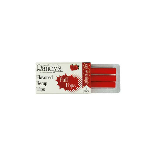 Randy's Puff Pops - Flavored Hemp Tips - Strawberry - 3 pk
