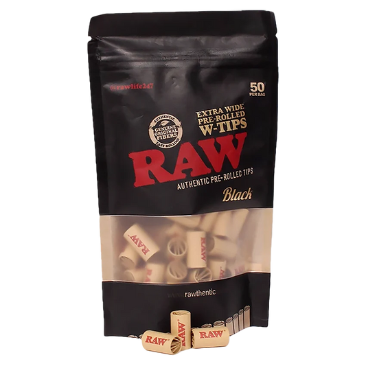 Raw Classic Black - Extra Wide Pre-rolled W-Tips