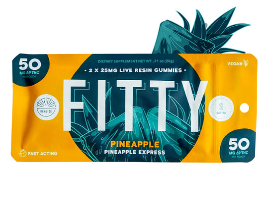 Realize Live Resin Gummies Fitty Pack - Dye Free - Pineapple