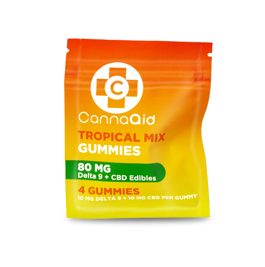 CannaAid Tropical Mix Gummies - 10mg D9/10mg CBD