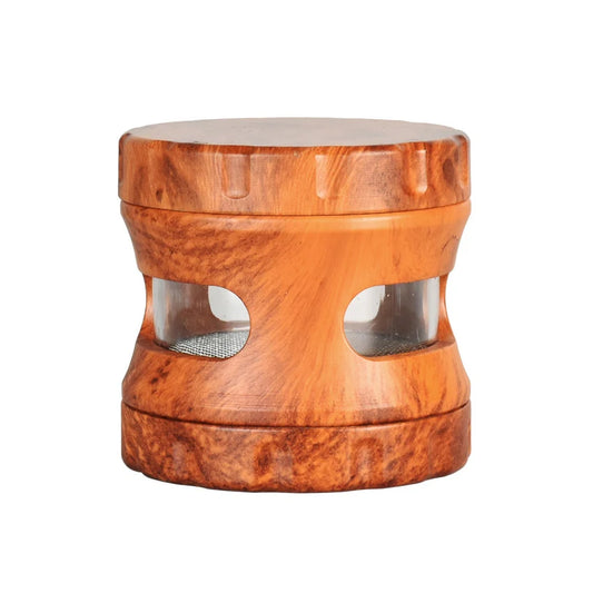 Resin Faux Wood Grinder w/ View Window | 3pc | 2.5"