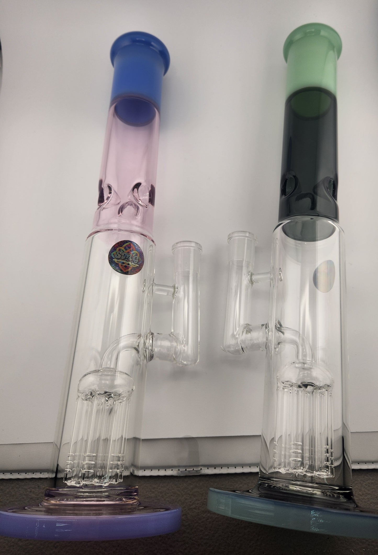 Six Arm Tree Perc Double Color Straight Tube Rig
