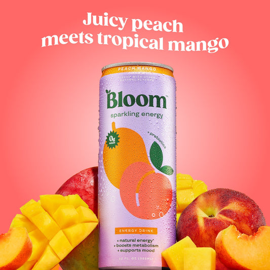 Bloom 12 fl oz Sparkling Energy Drink - Peach Mango