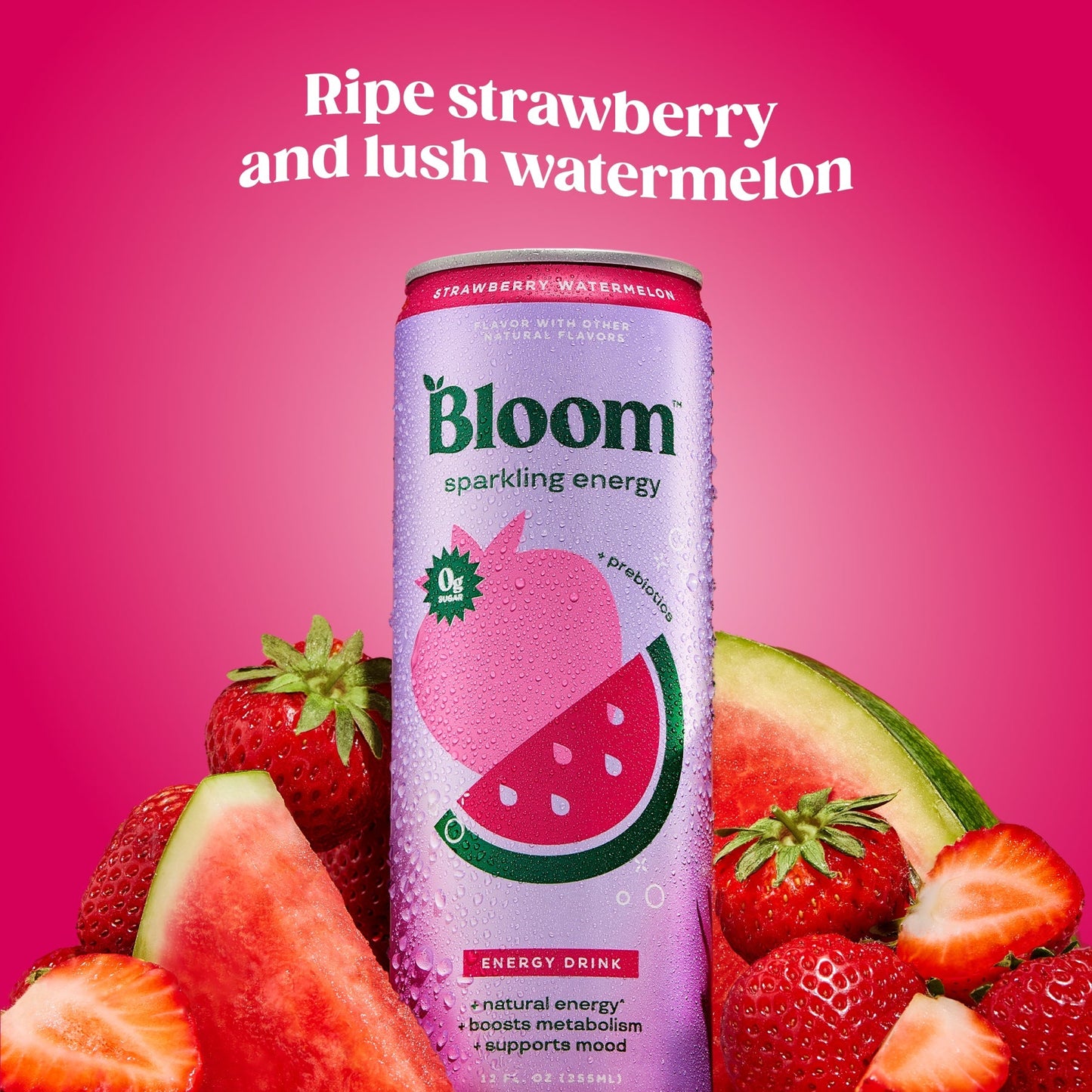 Bloom 12 fl oz Sparkling Energy Drink - Strawberry Watermelon