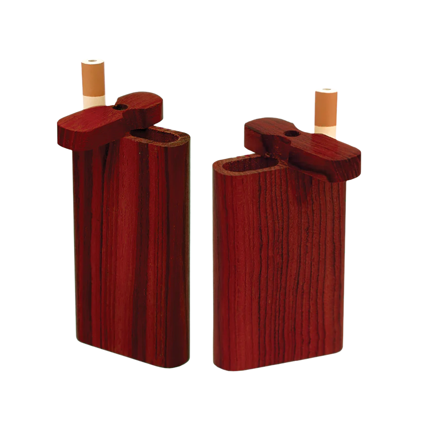 Striped Dark Wood Dugout w One Hitter - 3"