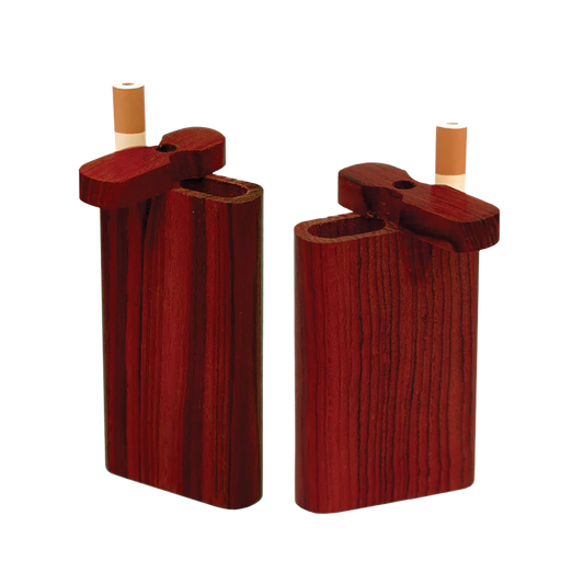 Striped Dark Wood Dugout w One Hitter - 3"