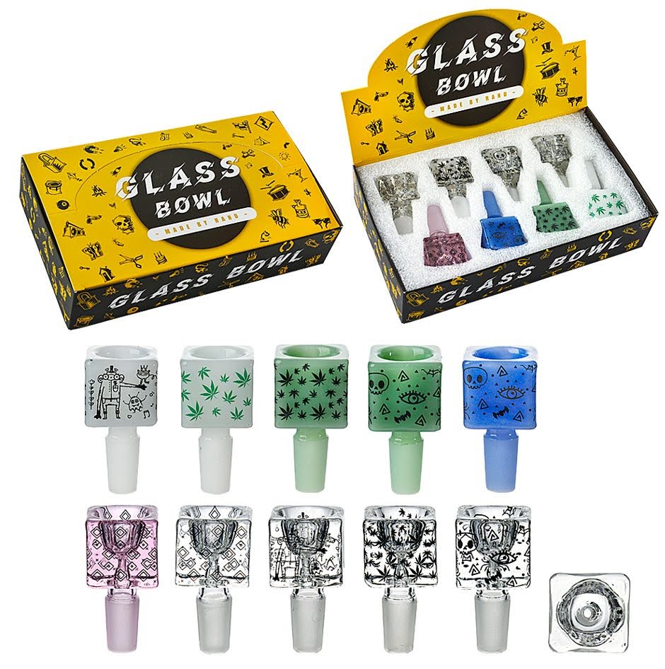 14mm Cupe with Leaf Design Glass Slide